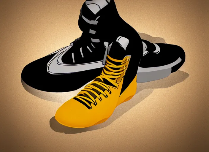 Prompt: basketball sneakers concept of hawkeye, trending on artstation, smooth, sharp focus