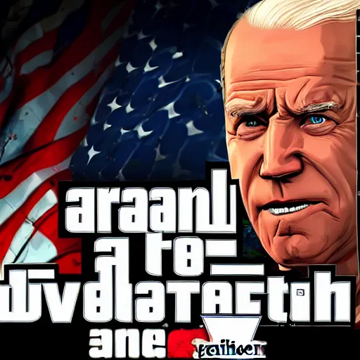 Prompt: evil version of joe biden in gta v, cover art by stephen bliss, boxart, loadscreen