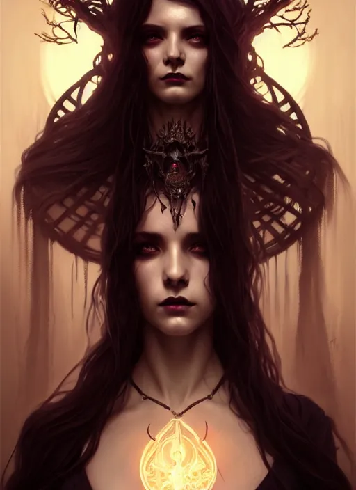 Image similar to a beautiful cinematic female Necromancer Sorceress goddess of death, fantasy magic, undercut hairstyle, dark light night, intricate, elegant, sharp focus, illustration, highly detailed, digital painting, concept art, matte, art by WLOP and Artgerm and Greg Rutkowski and Alphonse Mucha, masterpiece