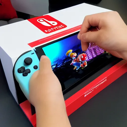 Image similar to nintendo switch with real hair arms and legs