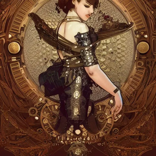 Image similar to steampunk axolotl, masterpiece, intricate, elegant, highly detailed, digital painting, artstation, concept art, smooth, sharp focus, illustration, art by artgerm and greg rutkowski and alphonse mucha and uang guangjian and gil elvgren and sachin teng, symmetry!!