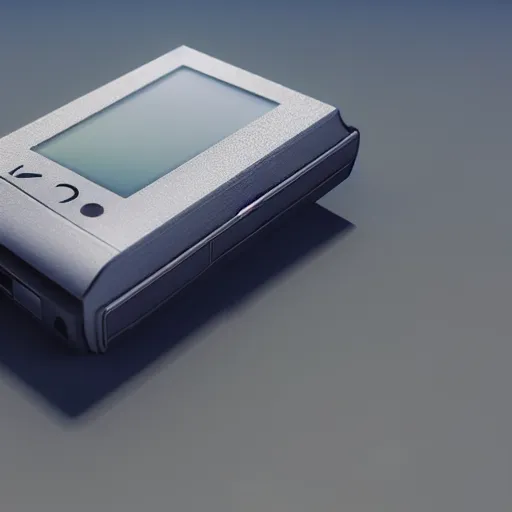 Image similar to an isometric cute 3 d low - poly render of a sony walkman, soft lighting, unreal engine 5