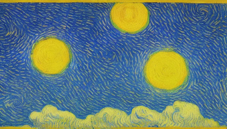 Prompt: the sun being blocked by a hexagon in space, planet earth in the foreground, painted by van gogh