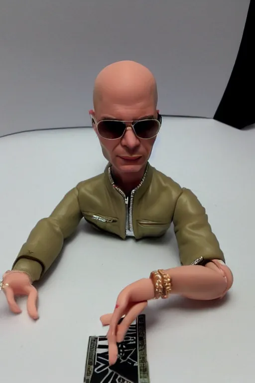 Prompt: pitbull the rapper barbie doll, photorealistic, highly detailed,