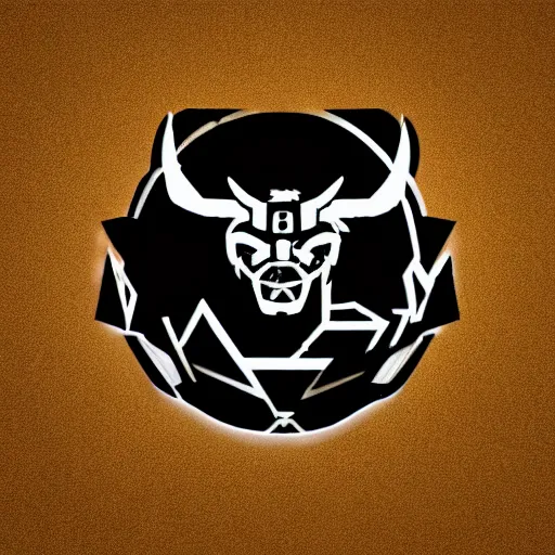Image similar to stylized cyberpunk minotaur logo