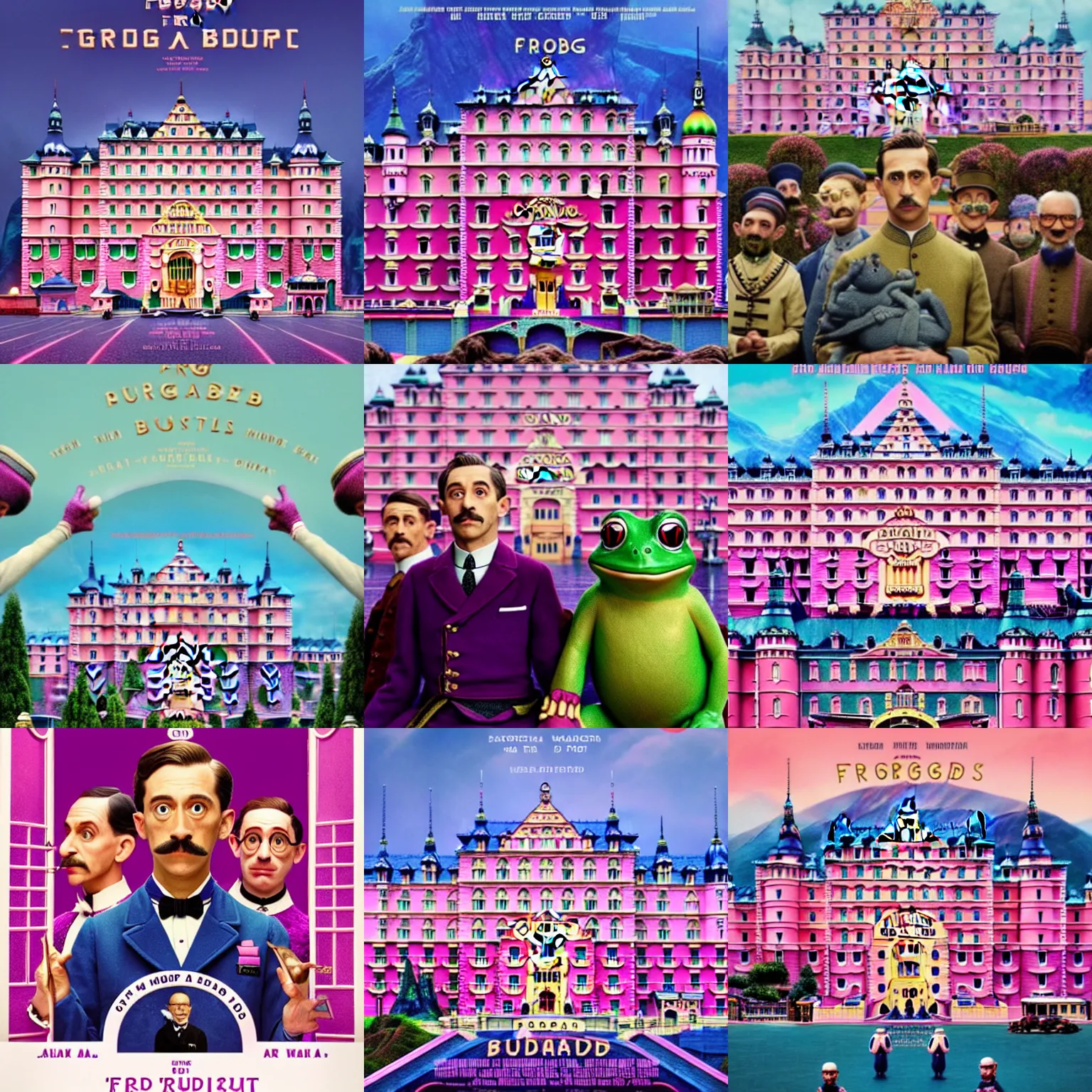 Prompt: frog grand budapest hotel