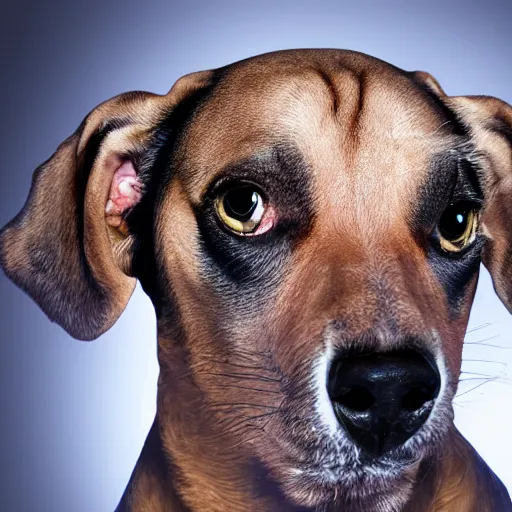 Image similar to a dog with steve harvey's face, studio lighting, steve harvey, 4 k, photorealistic, award winning