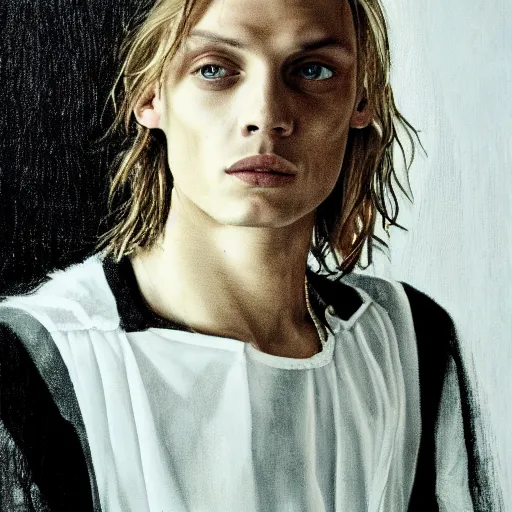 Prompt: renaissance portait of jamie campbell bower, detailed