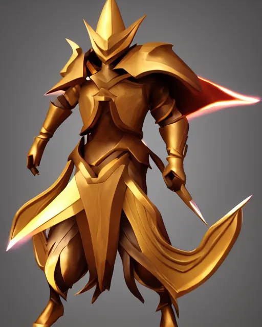 Image similar to stylistic render of Azir League of Legends epic dynamic pose