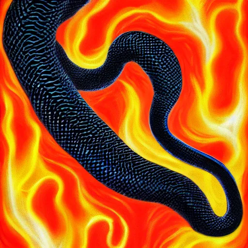 Image similar to lava breathing snake painting