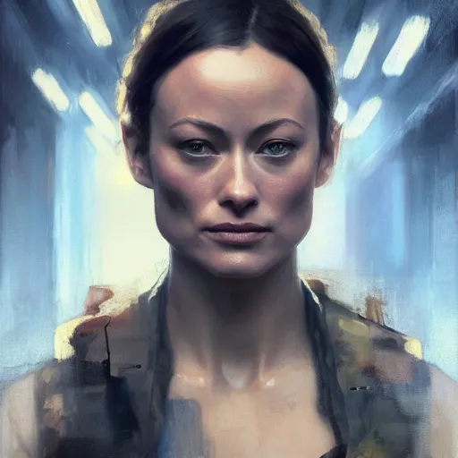 Image similar to olivia wilde, hyperrealistic portrait, bladerunner street, art of elysium by jeremy mann and alphonse mucha, fantasy art, photo realistic, dynamic lighting, artstation, poster, volumetric lighting, very detailed face, 4 k, award winning