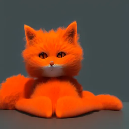 Prompt: A fuzzy orange cat sitting on planet earth, digital art, trending on artstation and unreal engine