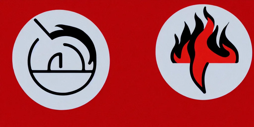 Prompt: pictogram fire warning label, 8k, close-up