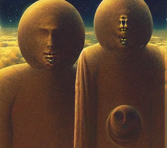 Image similar to occult astronauts by beksinski