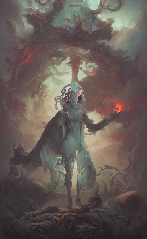 Image similar to portrait of the necromancer by peter mohrbacher, hyper detailed