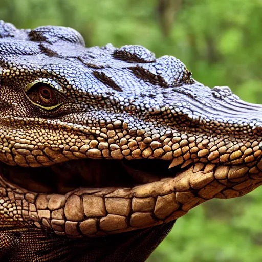 Image similar to monitor lizard face giganotosaurus