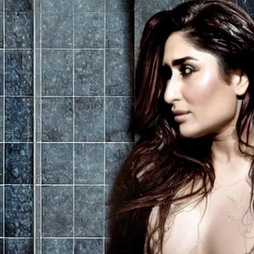 Image similar to kareena kapoor portrait in shower, realistic