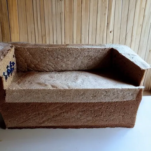 Image similar to A couch made out of bread