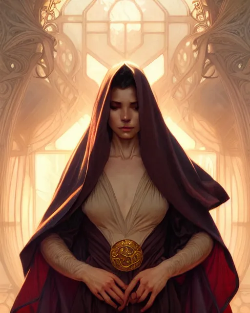Prompt: a robed precursor species, fantasy character portrait, ultra realistic, intricate, elegant, highly detailed, digital painting, artstaion, smooth, sharp, focus, illustration, art by artgerm and greg rutkowski and alphonse mucha