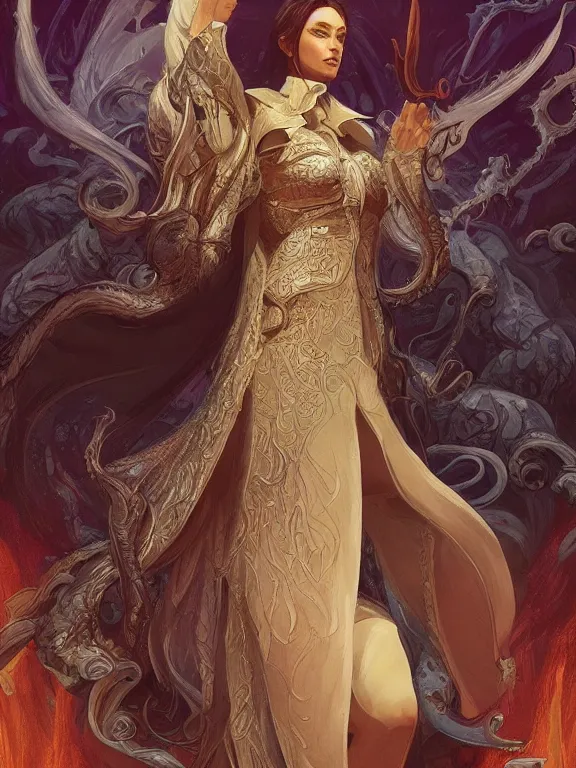 Prompt: summoner of cthulhu, d & d, thick robe, elder gods, fantasy, intricate, elegant, highly detailed, digital painting, artstation, concept art, wallpaper, smooth, sharp focus, illustration, art by artgerm and greg rutkowski and alphonse mucha