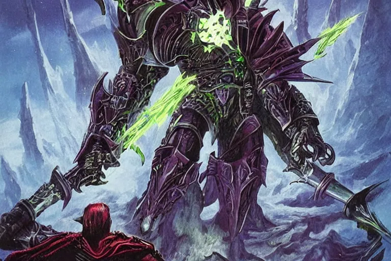 Image similar to I am reminded of Nemesis the Warlock, in particular Nemesis' spaceship Blitzspear. Of course, 40K borrows more than a little from Nemesis, so I should not be surprised th