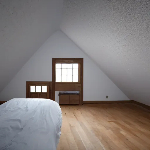 Image similar to 8 k uhd photo of ghost in attic, uhd details