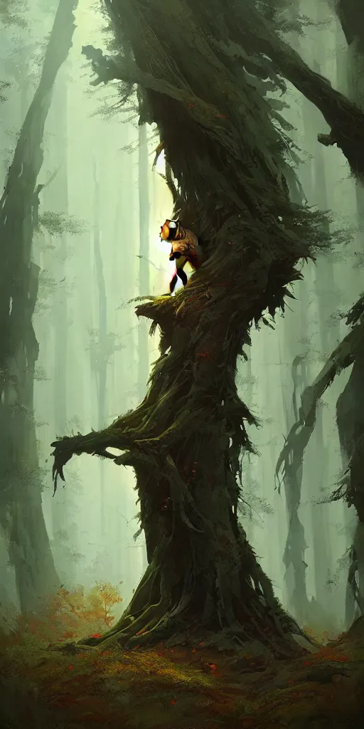 Image similar to Spirit of forest, by Greg Rutkowski