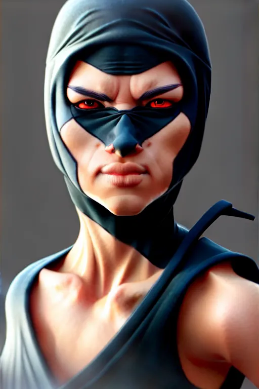 Prompt: Photorealistic hyperrealism female ninja by Artgerm and WLOP