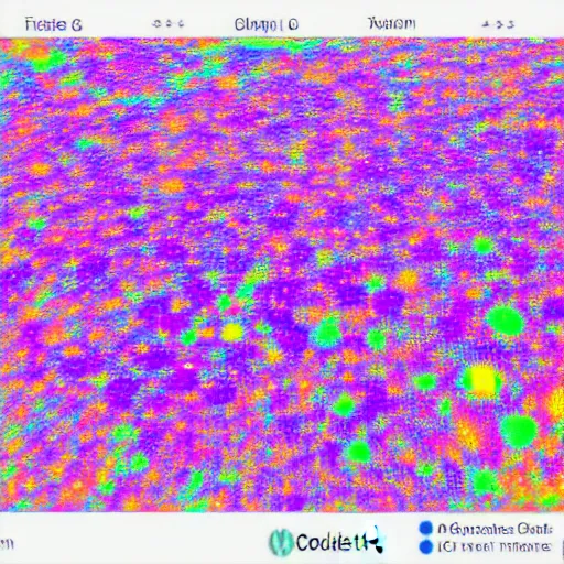 Prompt: pointcloud data visualization of coloured points clustered by colour similarity