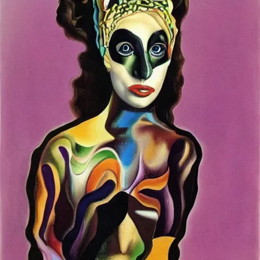 Prompt: lady gaga painted by salvador dali