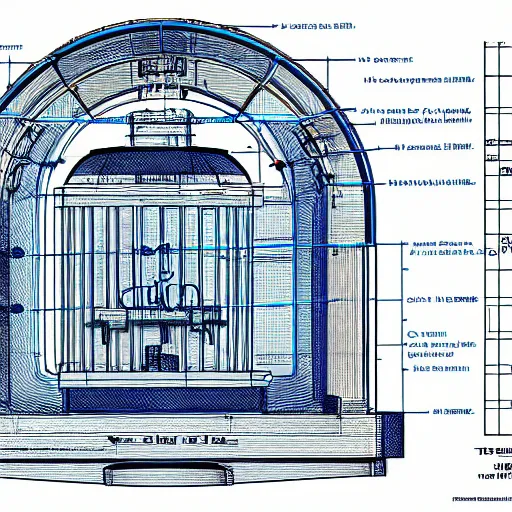 Image similar to An accurate blueprint design of a time machine