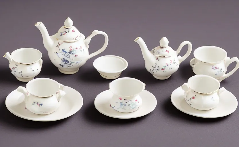 Image similar to Engalnd Porcelain tea set, 80mm, soft contrast, still life photo studio