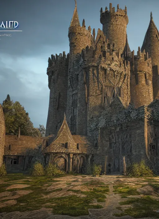 Image similar to camelot castle, ultra detailed fantasy, elden ring, realistic, dnd, rpg, lotr game design fanart by concept art, behance hd, artstation, deviantart, global illumination radiating a glowing aura global illumination ray tracing hdr render in unreal engine 5