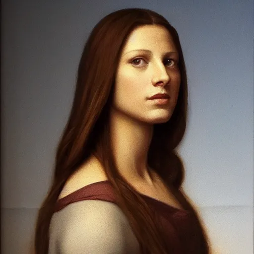 Prompt: a striking hyper real painting of Melissa Benoist by da Vinci.