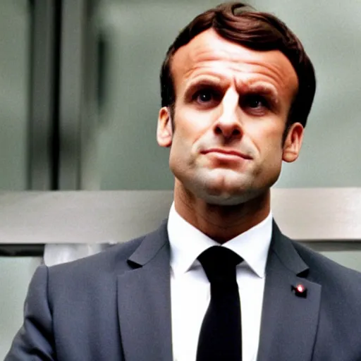 Image similar to god Emmanuel Macron in American Psycho (1999)