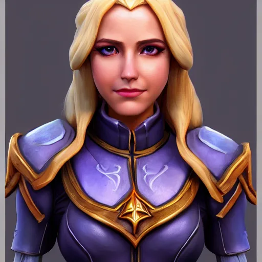 Image similar to A portrait of Jaina Proudmore (World of Warcraft). 3d render, octane render, game art, realistic, highly detailed, trending on artstation, 4k, trending on artstation, pixar, cgsociety, unreal engine 5, redshift render, trending on artstation, blender, behance, cg