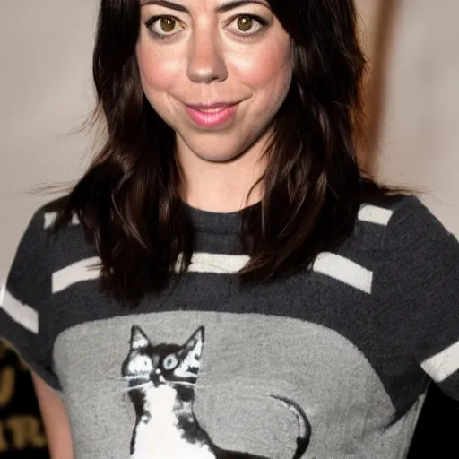 Prompt: aubrey plaza as a rude catgirl