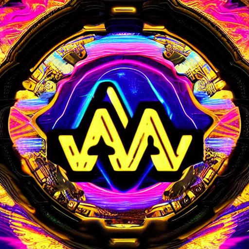 Image similar to a and w vaporwave logo, colorful, digital art, cosmic, 3 d high definition, trending on art station, photorealistic, high resolution, 8 k, octane, hyper detailed, insane details, intricate, elite, ornate, elegant trend, highly detailed and intricate, sharp focus, photography, unreal engine