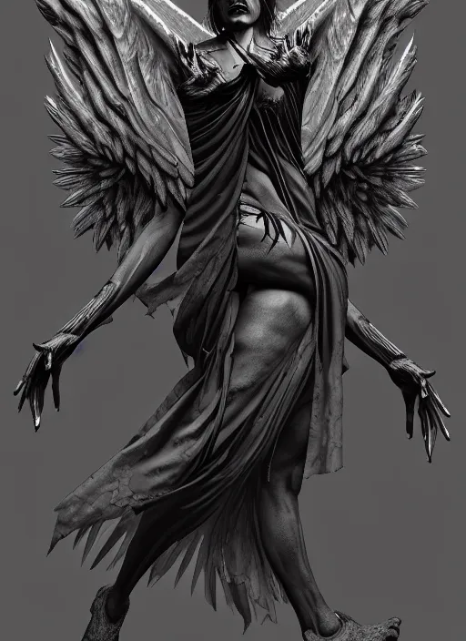 Image similar to hyper detailed ultra sharp of a beautiful azazello is one of the demonic and mystical characters in the work, a negative character in biblical stories, a fallen angel who opposed the will of god. trending on artstation, 8 k