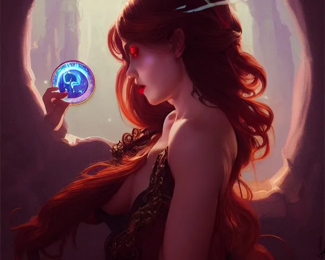 Image similar to beautiful hypnotic seductive hungry vampire girl, photography of kurzgesagt, deep focus, d & d, fantasy, intricate, elegant, highly detailed, digital painting, artstation, concept art, matte, sharp focus, illustration, hearthstone, art by artgerm and greg rutkowski and alphonse mucha