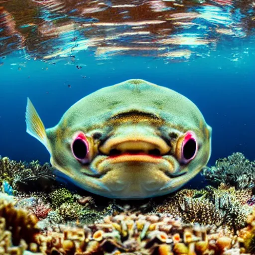 Image similar to front - facing view of a fish, front facing view,