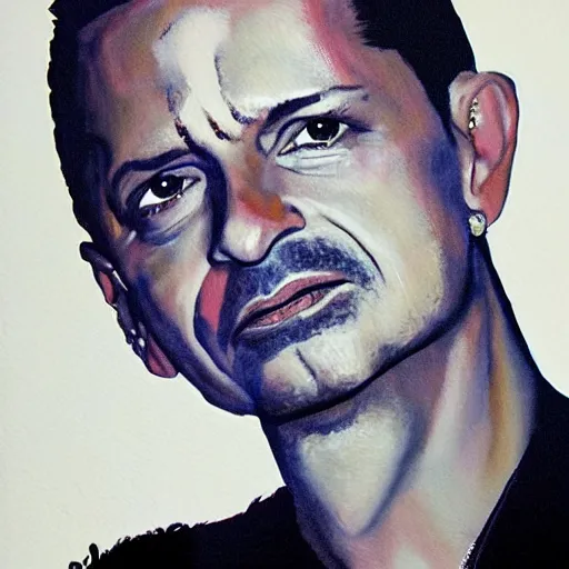 Image similar to Dave Gahan from depeche mode, painting