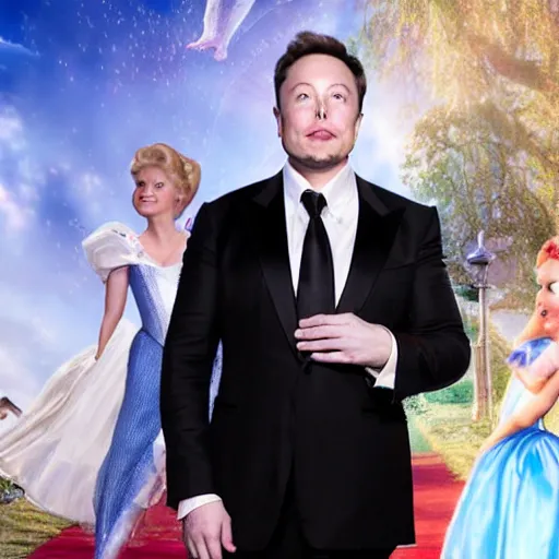 Image similar to Elon Musk in Cinderella