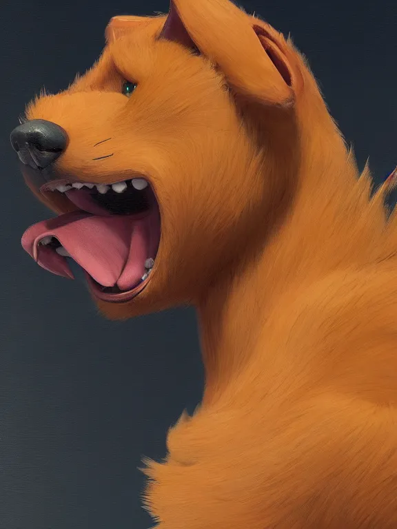 Image similar to an picture of a original sonic character based on a strong pitbull, side view, oil painting, high resolution, by ilya kuvshinov, sonic oc, brown fur, furry, greg rutkowski and makoto shinkai