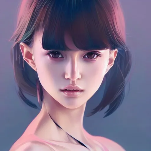 Prompt: a beautiful young japanese natalie portman alluring instagram model in crop top, by guweiz and wlop and ilya kuvshinov and artgerm, symmetrical eyes, aesthetic, gorgeous, stunning, alluring, attractive, artstation, deviantart, pinterest, digital art