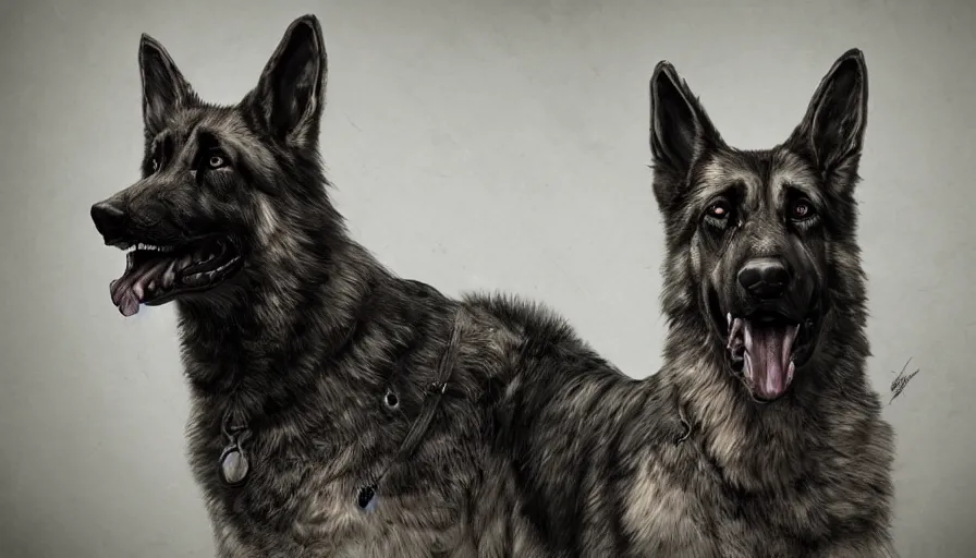 Image similar to Zombie German Shepherd, hyperdetailed, artstation, cgsociety, 8k