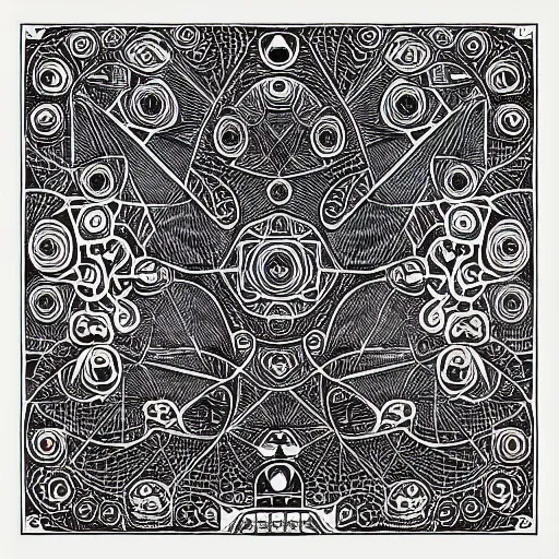 Image similar to “geometrically incomprehensible surreal order of alien, extremely high detail, photorealistic, intricate line drawings, dotart, album art in the style of James Jean”