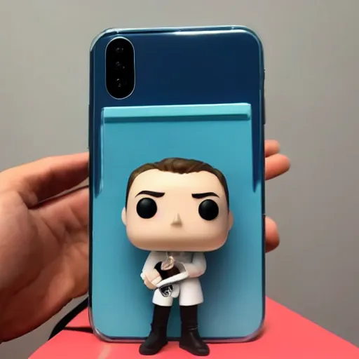 Image similar to elon music as a funko pop toy sitting on the toilet scrolling on his iphone