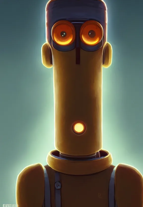 Image similar to portrait of bender from futurama, looking at camera, extremely detailed, digital painting, artstation, concept art, smooth, sharp focus, illustration, ambient lighting, art by greg rutkowski and matt groening, futurama artstyle