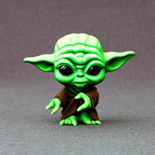 Image similar to cute isometric baby yoda funko pop